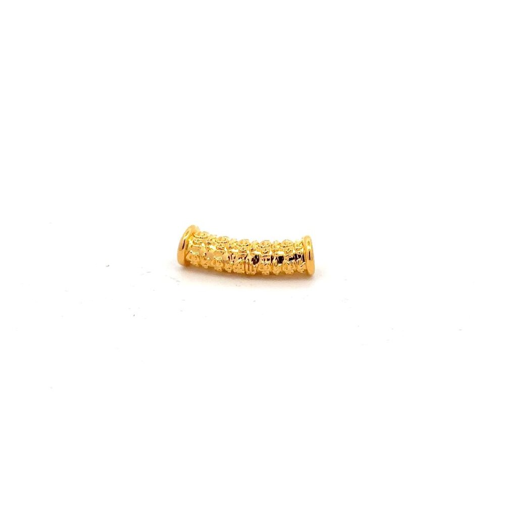 18K Gold Tube Lucky Charm Bead Spacer DIY Charm Replacement